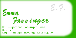 emma fassinger business card